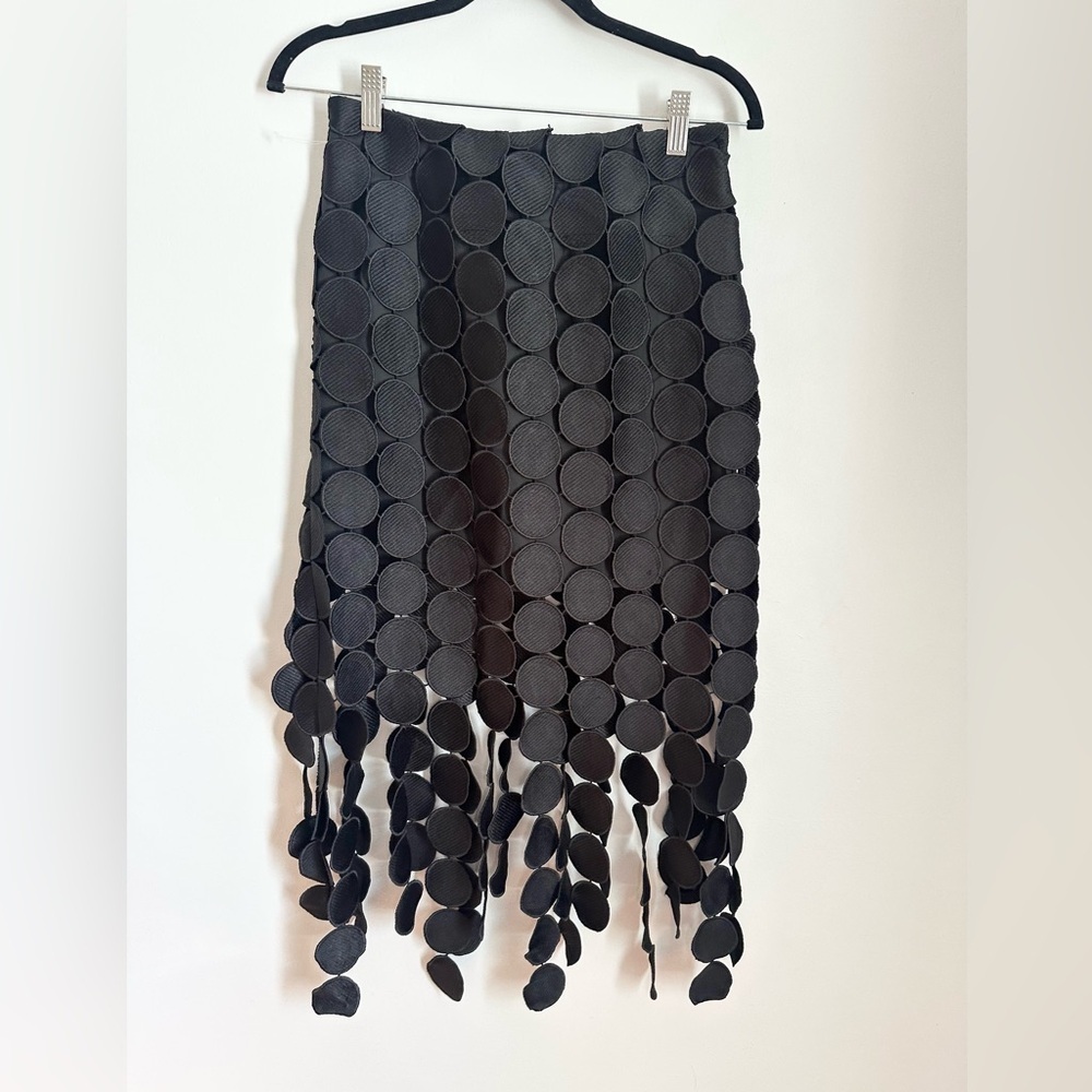 COMMENSE Laser Cut Multi Circle Double Layered Skirt - NWT - small - Black - Picture 2 of 4